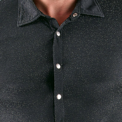 SVENJOYMENT Herren-Hemd im Silber-Lurex-Look