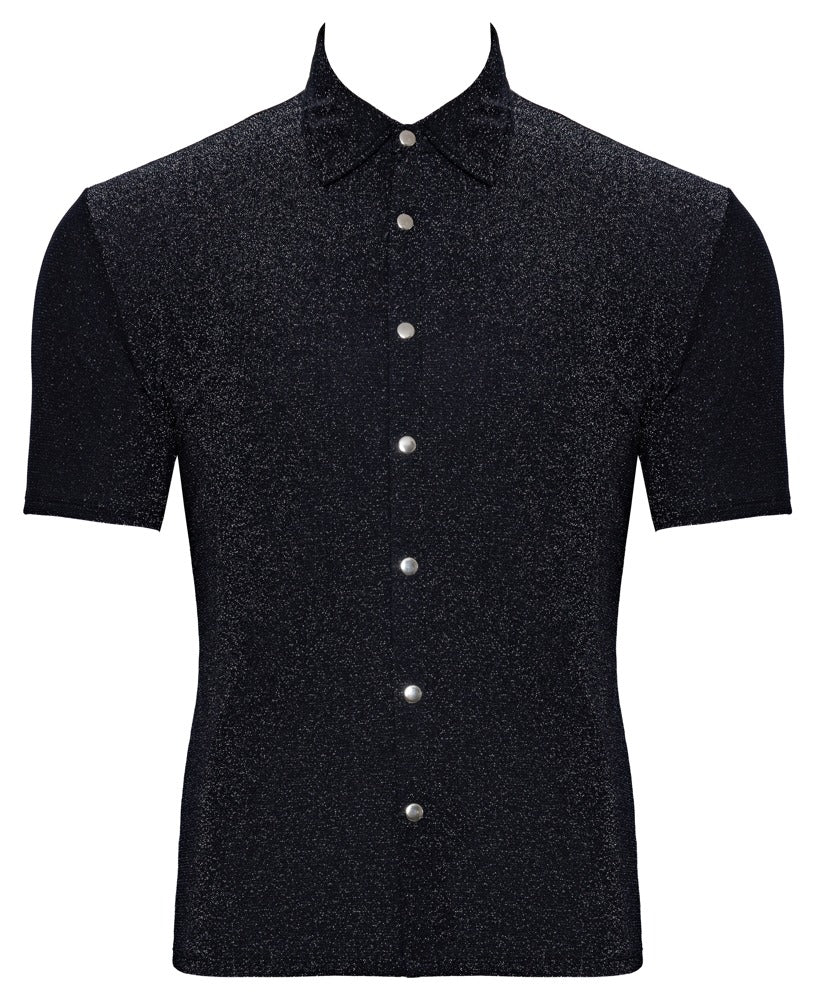 SVENJOYMENT Herren-Hemd im Silber-Lurex-Look