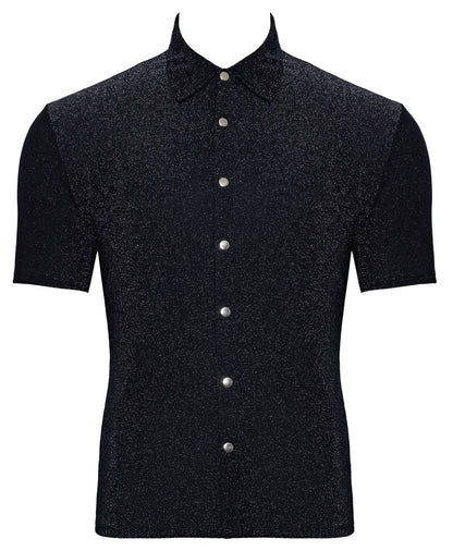SVENJOYMENT Herren-Hemd im Silber-Lurex-Look