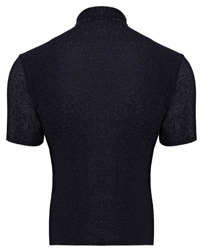 SVENJOYMENT Herren-Hemd im Silber-Lurex-Look