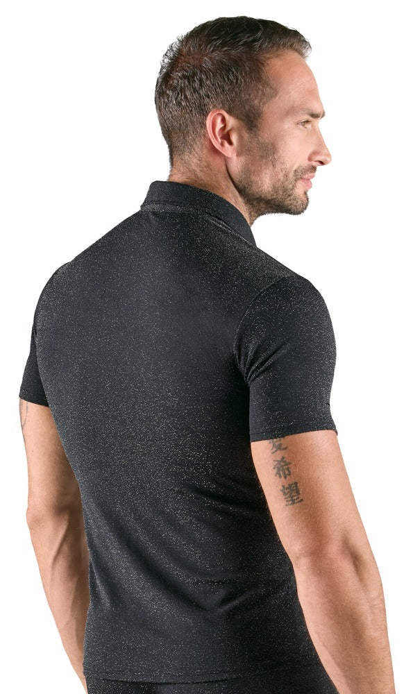 SVENJOYMENT Herren-Hemd im Silber-Lurex-Look