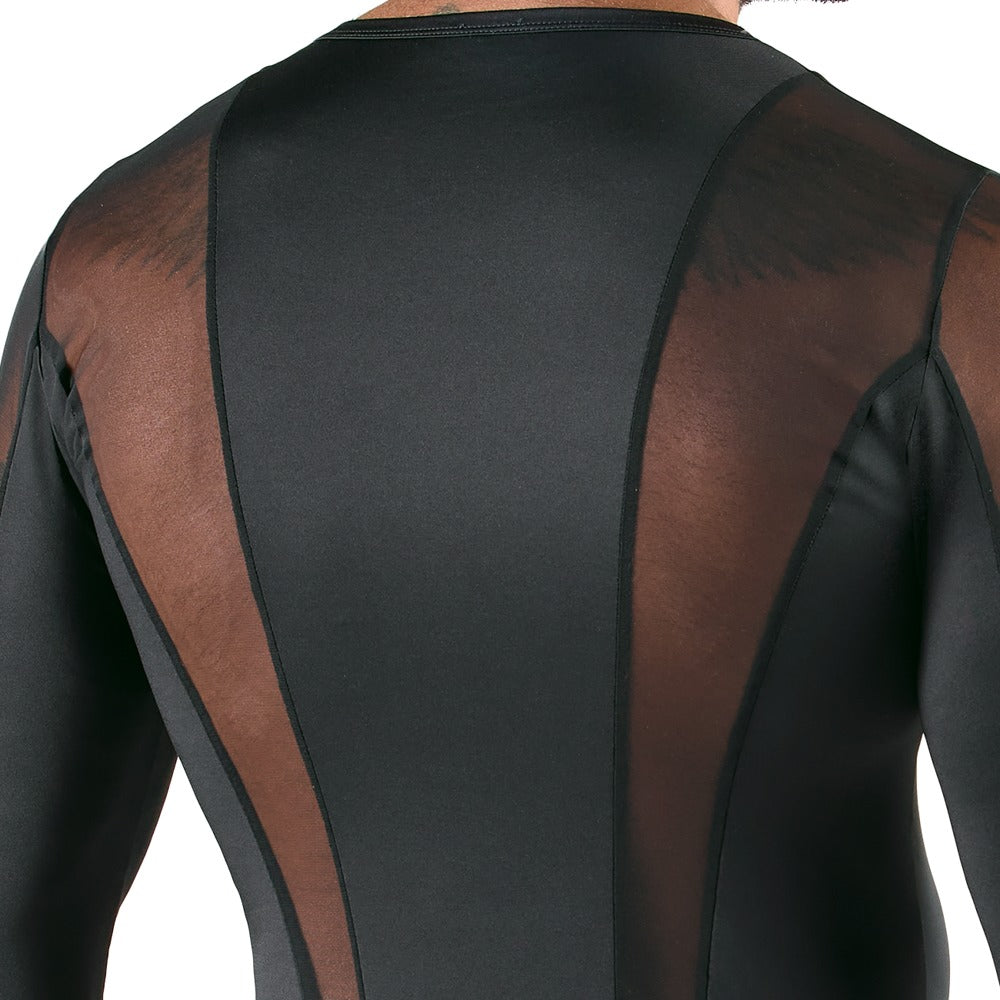 SVENJOYMENT Herren-Longsleeve mit Netz-Einsätzen