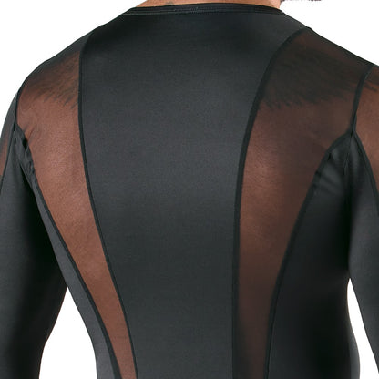 SVENJOYMENT Herren-Longsleeve mit Netz-Einsätzen