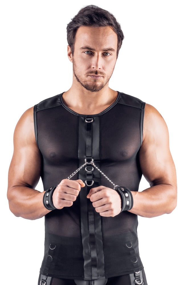 SVENJOYMENT Herren-Netz-Shirt mit Soft-Handfesseln