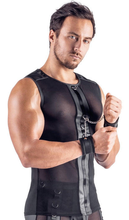 SVENJOYMENT Herren-Netz-Shirt mit Soft-Handfesseln