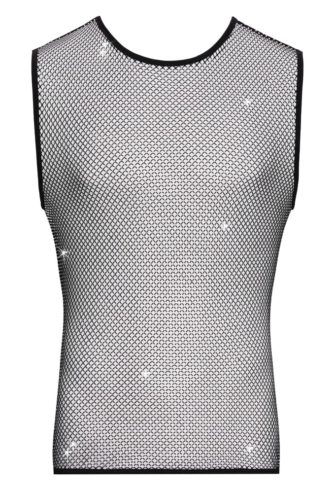SVENJOYMENT Herren-Netzshirt mit Glitzersteinen
