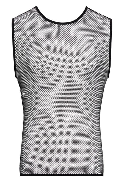 SVENJOYMENT Herren-Netzshirt mit Glitzersteinen