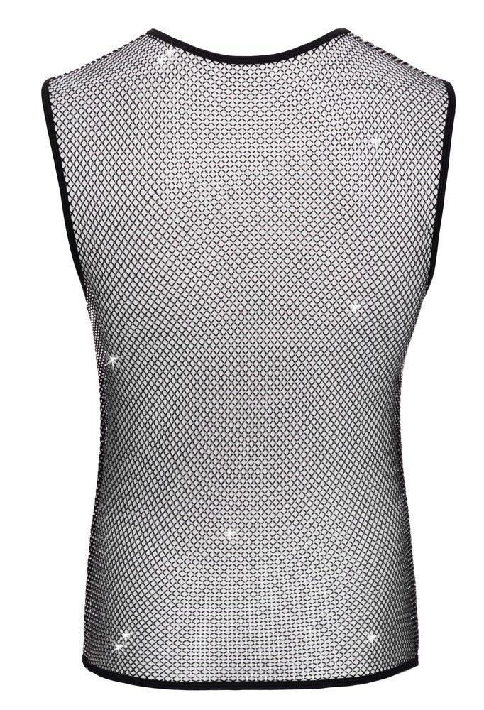 SVENJOYMENT Herren-Netzshirt mit Glitzersteinen