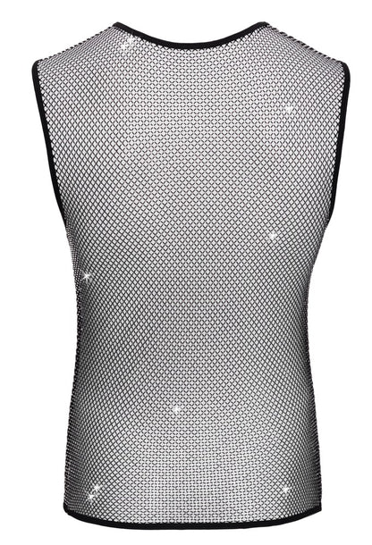SVENJOYMENT Herren-Netzshirt mit Glitzersteinen