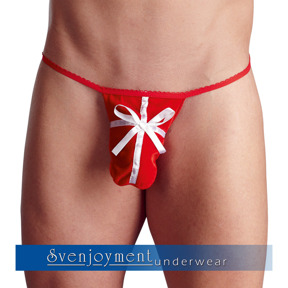 SVENJOYMENT Herren-String aus Pannesamt, Rot