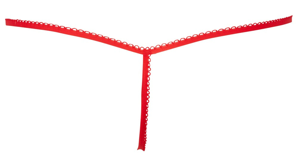 SVENJOYMENT Herren-String aus Pannesamt, Rot