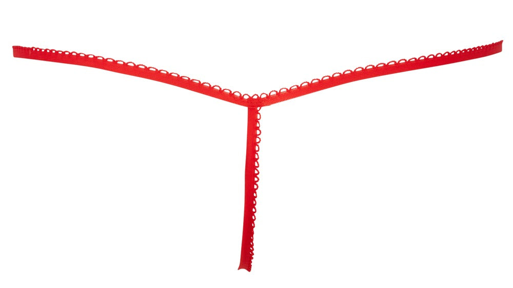 SVENJOYMENT Herren-String im Metallic-Look mit Federbesatz