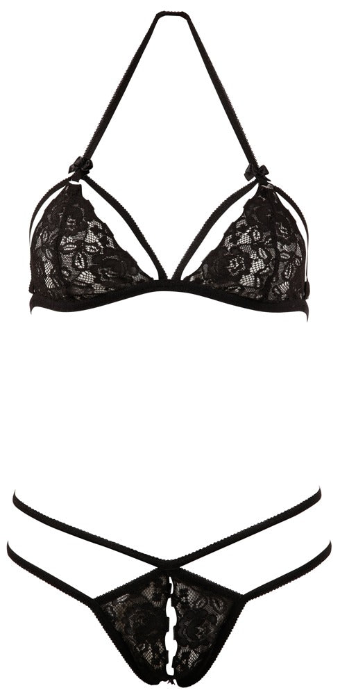 COTTELLI Spitzen-Set mit Ouvert-String, schwarz