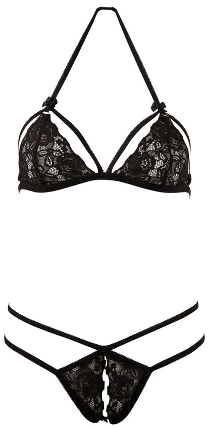 COTTELLI Spitzen-Set mit Ouvert-String, schwarz