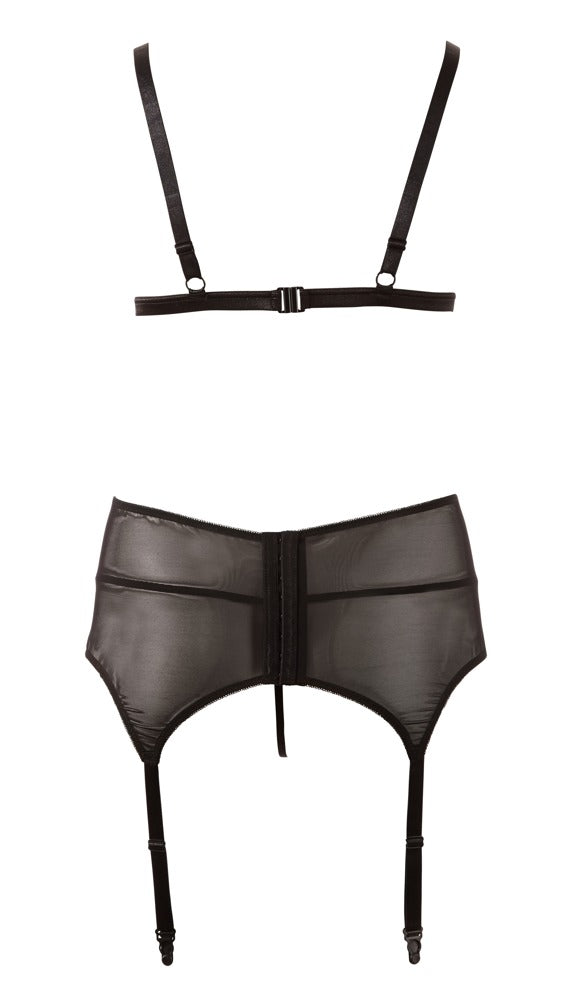 Cottelli BH-Strapsset aus Blütenspitze mit Zierschnürung