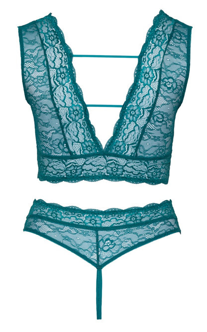 Cottelli BH-Set aus Spitze mit Ringen, Petrol