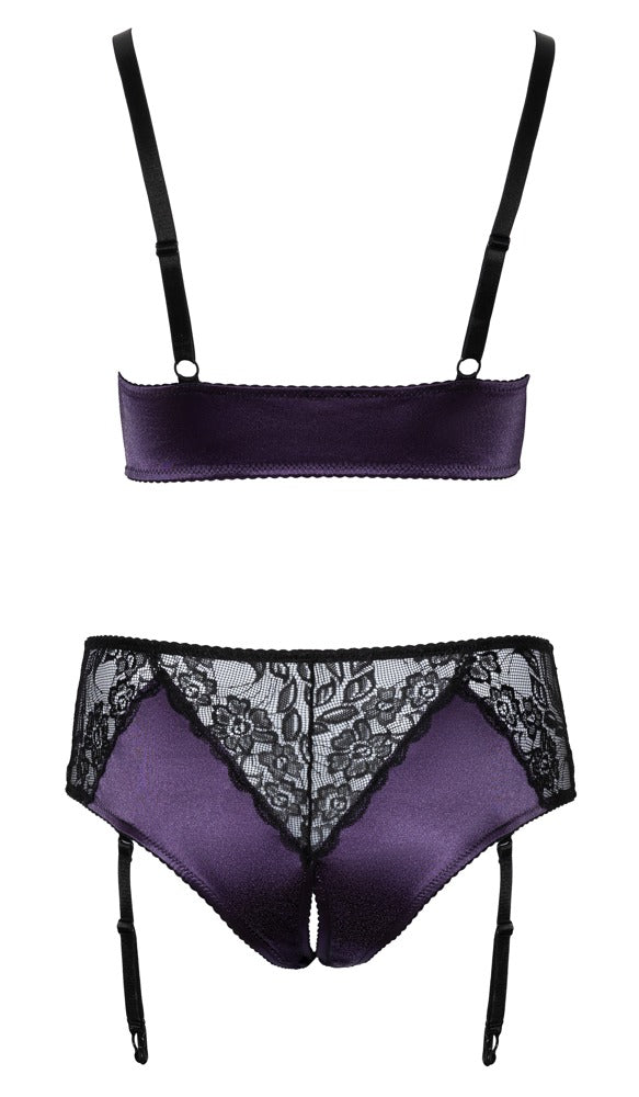 Cottelli BH-Set aus Satin und Spitze, Lila