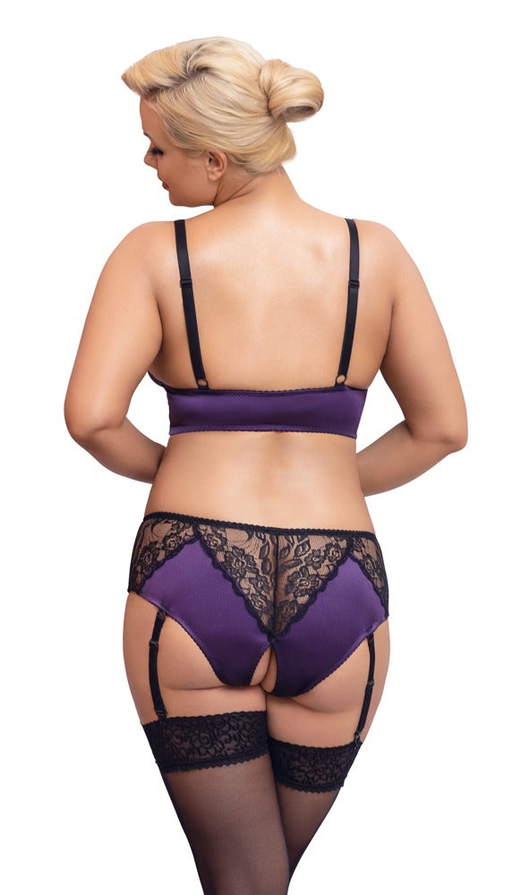 Cottelli BH-Set aus Satin und Spitze, Lila