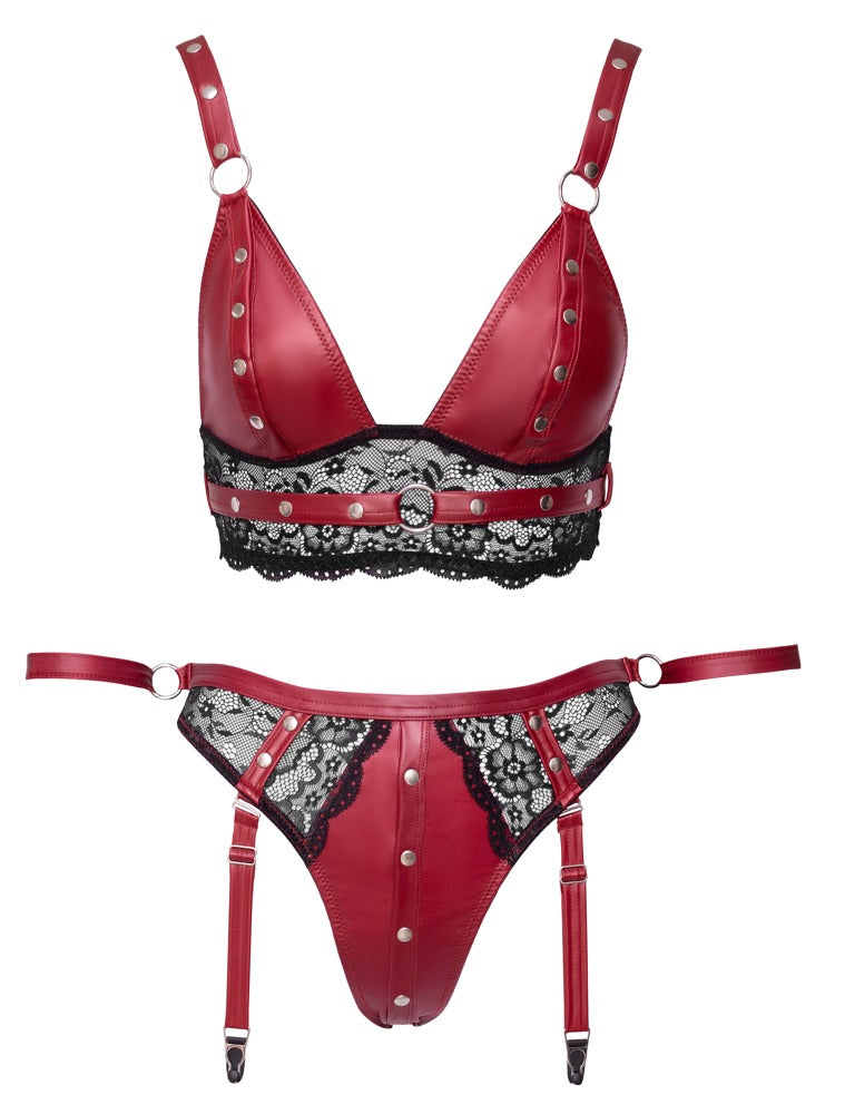 Cottelli Bondage-Set mit Bralette und Fesselriemen, Rot