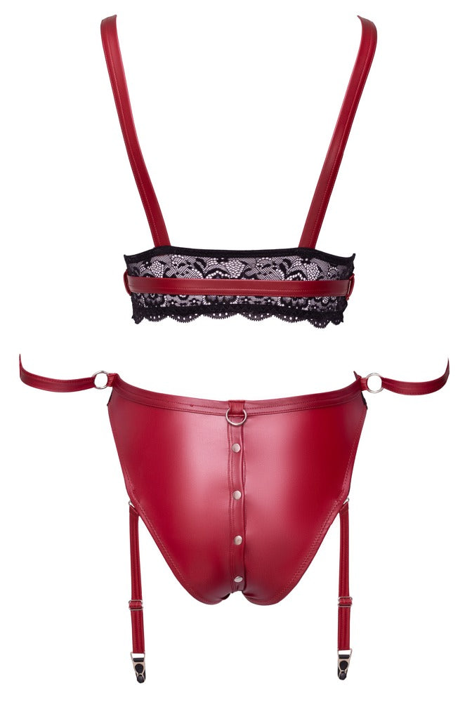 Cottelli Bondage-Set mit Bralette und Fesselriemen, Rot