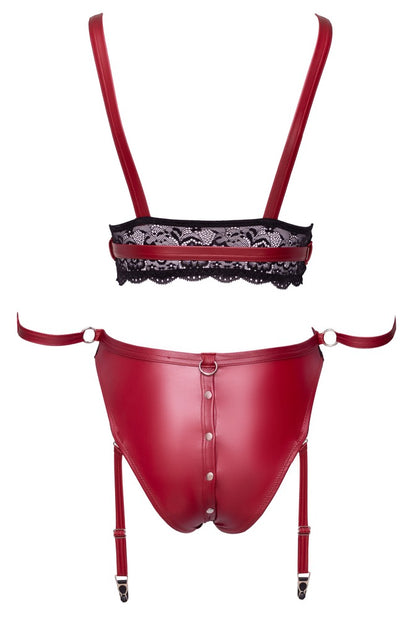 Cottelli Bondage-Set mit Bralette und Fesselriemen, Rot