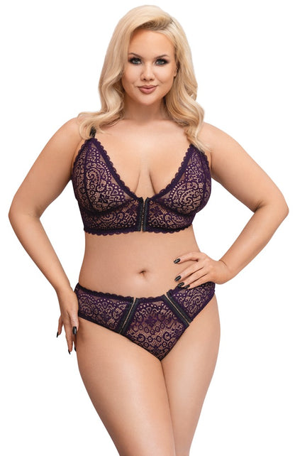 Cottelli BH-Set aus feiner Spitze mit Hakenverschluss, Lila