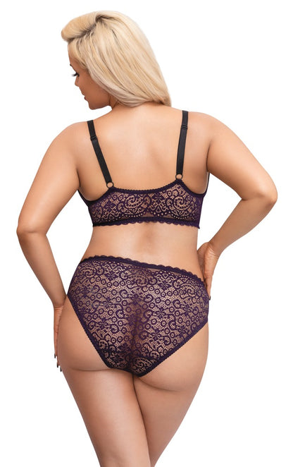 Cottelli BH-Set aus feiner Spitze mit Hakenverschluss, Lila