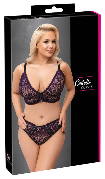 Cottelli BH-Set aus feiner Spitze mit Hakenverschluss, Lila