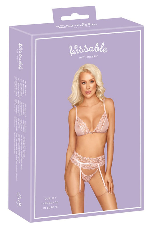 kissable Strapsset Rosa L/XL