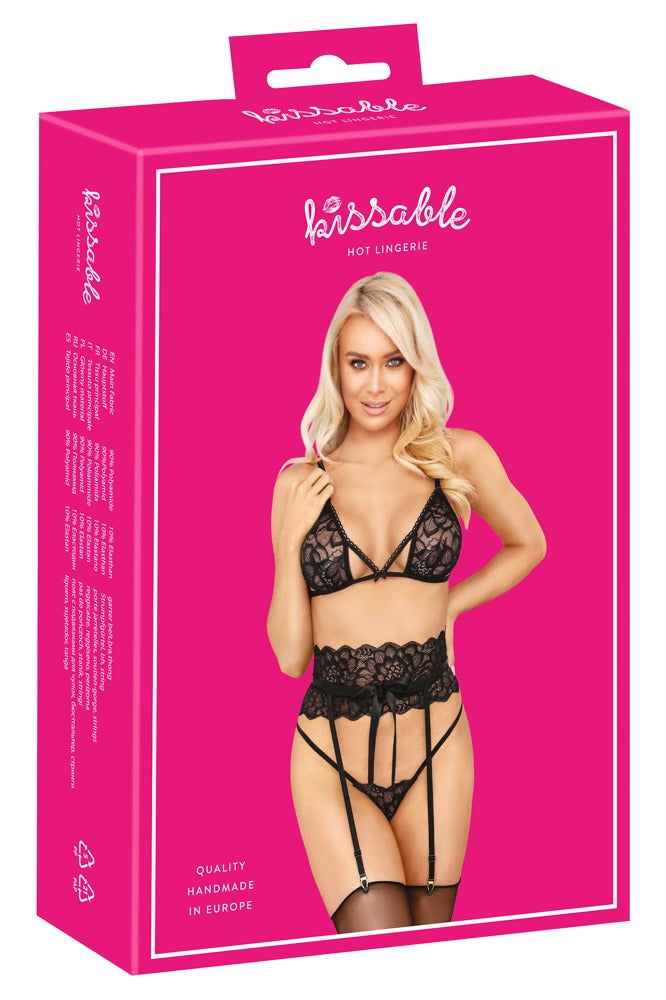 kissable Strapsset Schwarz S/M