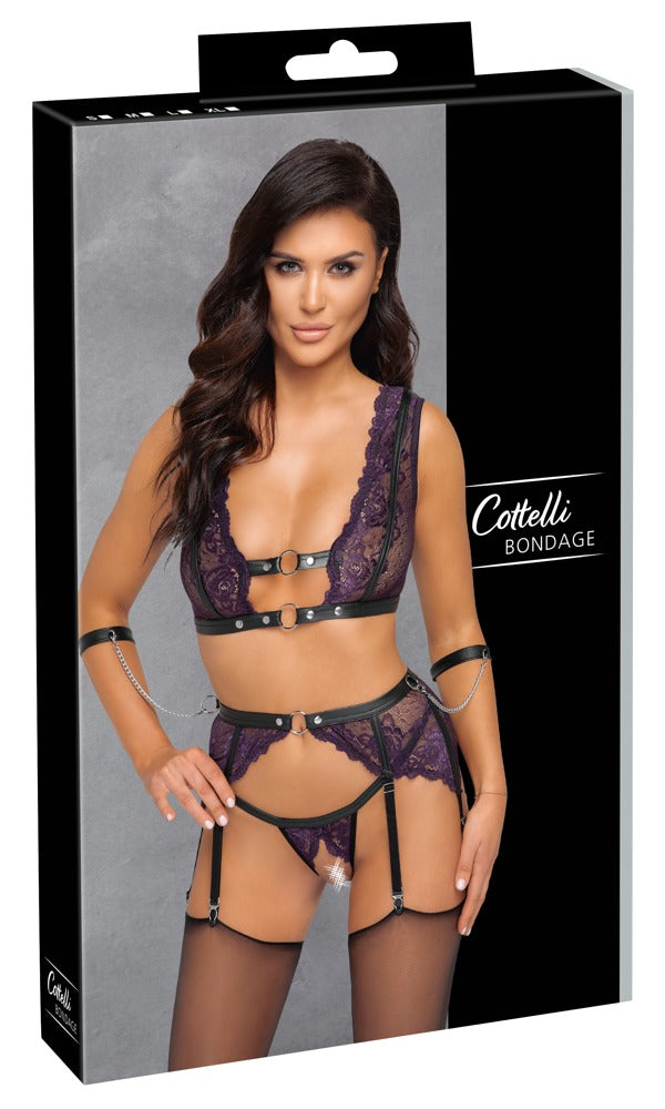 Cottelli Bondage-Set aus Blütenspitze mit Handfesseln