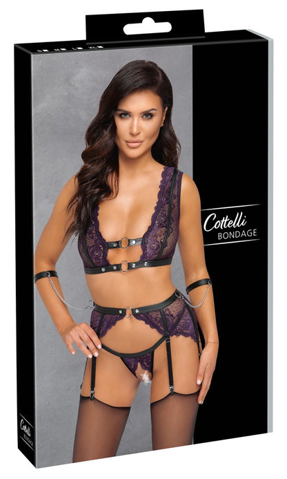 Cottelli Bondage-Set aus Blütenspitze mit Handfesseln