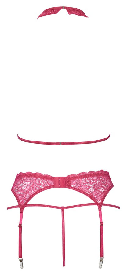 COTTELLI Neckholder-BH-Set mit Strapsgurt, Pink