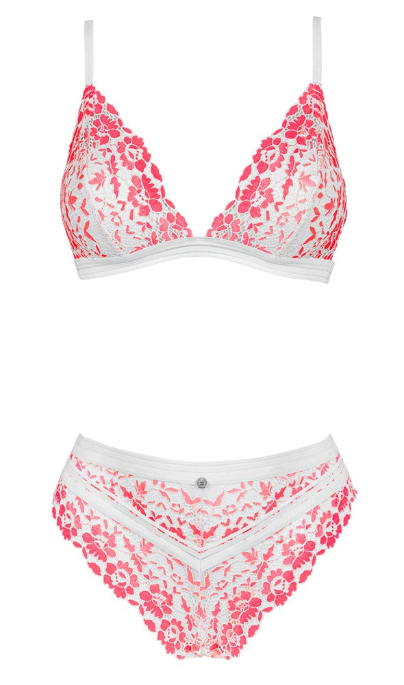 OBSESSIVE Bloomys BH-Set in Rosé/Weiß