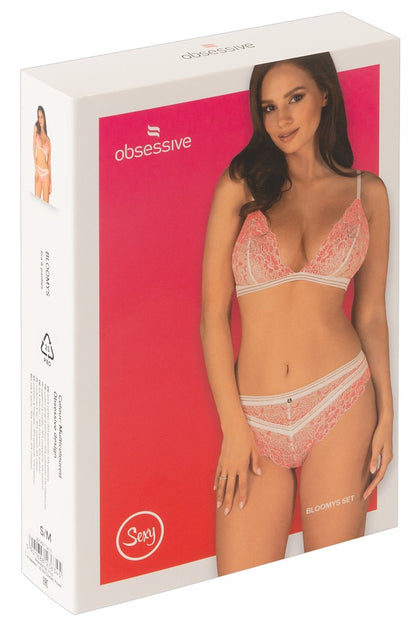OBSESSIVE Bloomys BH-Set in Rosé/Weiß