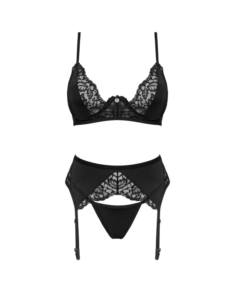 OBSESSIVE BH-Set mit Strapsgurt, Spitze