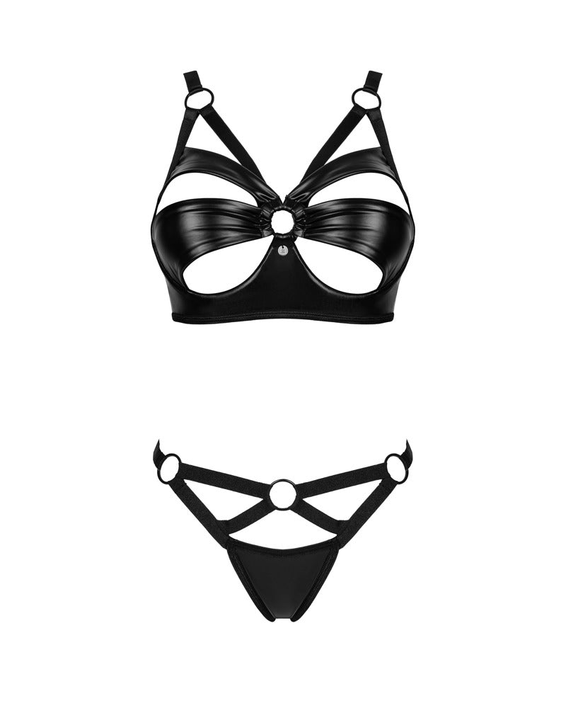 OBSESSIVE Wetlook-BH-Set mit Cut-outs