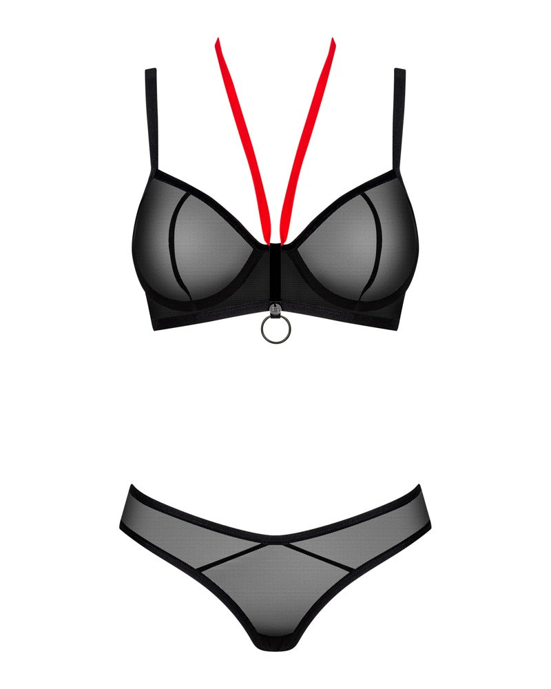 OBSESSIVE BH-Set mit rotem Kontrast