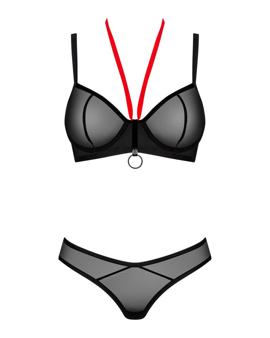 OBSESSIVE BH-Set mit rotem Kontrast