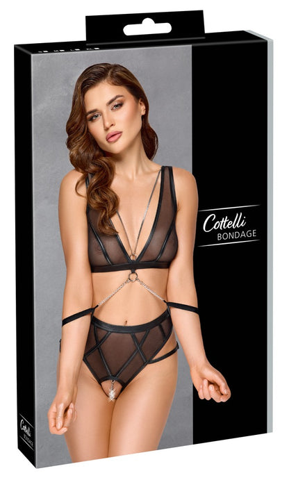 Cottelli Bondage-Set aus Powernet mit soften Handfesseln