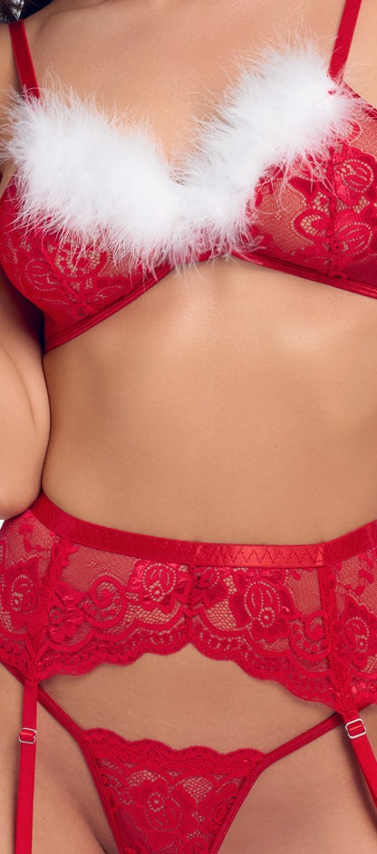 COTTELLI Weihnachts-Straps-Set in Rot