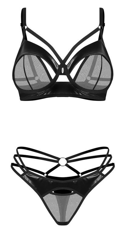 OBSESSIVE Bügel-BH-Set, Wetlook & Netz