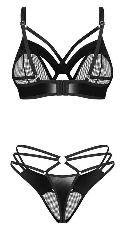 OBSESSIVE Bügel-BH-Set, Wetlook & Netz