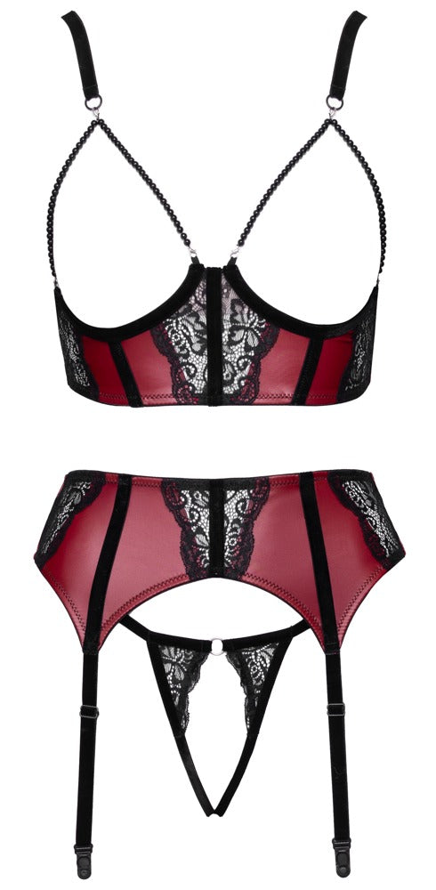 COTTELLI Ouvert-Straps-Set in Dunkelrot