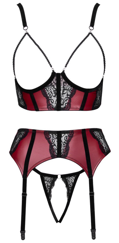 COTTELLI Ouvert-Straps-Set in Dunkelrot