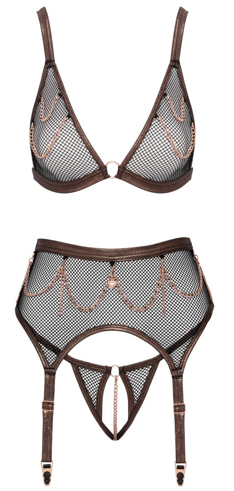 Abierta Fina BH Strapsset Netz