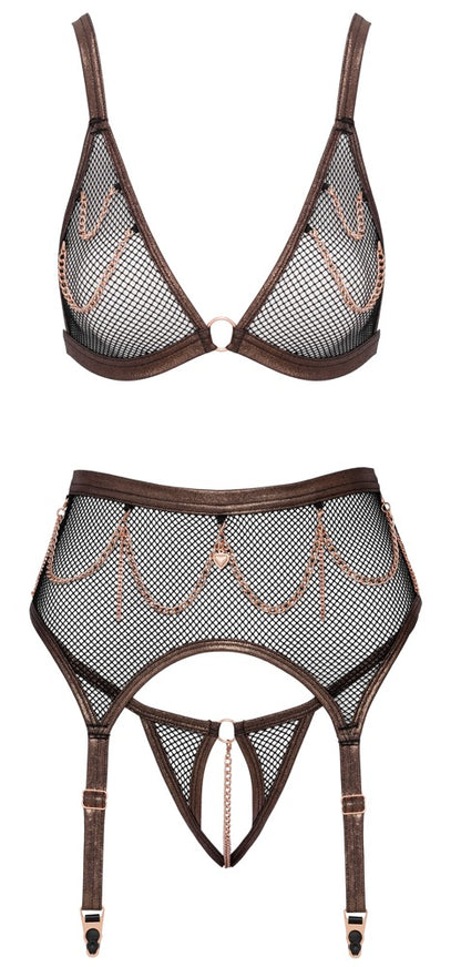 Abierta Fina BH Strapsset Netz