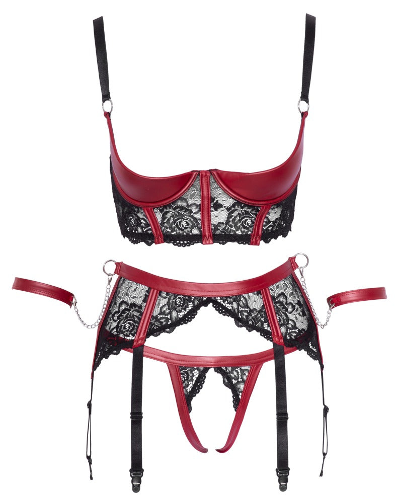 Cottelli Bondage-Set mit Bügel-Hebe und Hand-/Armfesseln