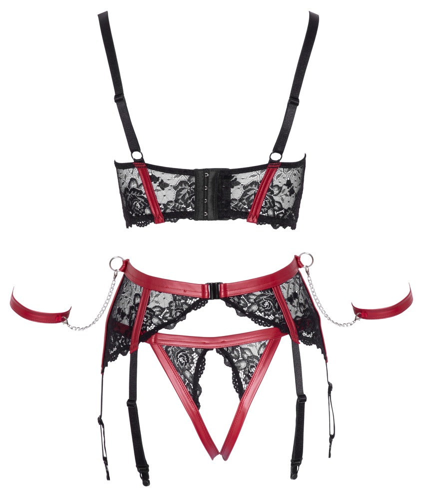 Cottelli Bondage-Set mit Bügel-Hebe und Hand-/Armfesseln