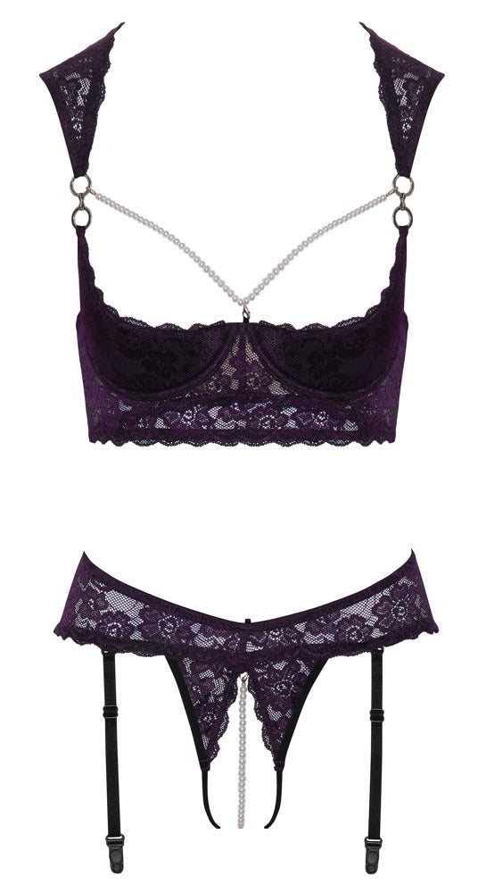 COTTELLI Longline-Hebe-Set in Lila, ouvert